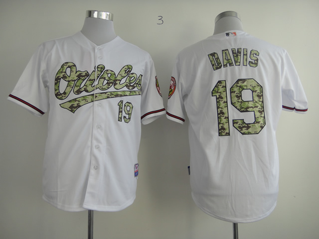 Men Baltimore Orioles #19 Davis White Camo MLB Jerseys